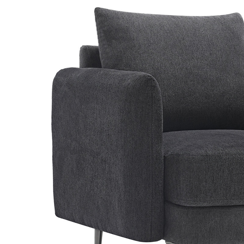 Delbreco 1+2 Seater Fabric Sofa Set, Charcoal
