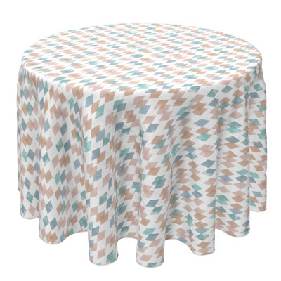 Round Geometric Cotton Twill Tablecloth
