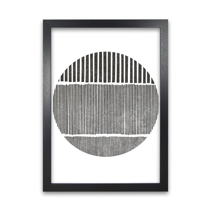 Black And White Lines - Print, Black Frame, 59cm H x 42cm W x 3cm D