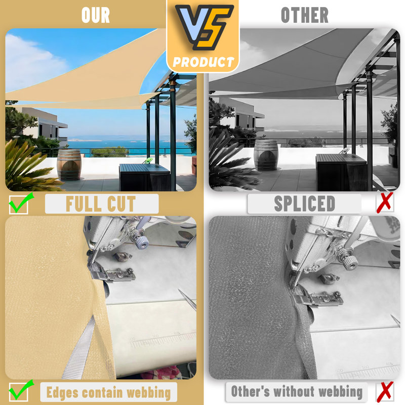 LOVE STORE Personnalisez la voile d'ombrage rectangulaire, Sable, 18 pi x 24 pi