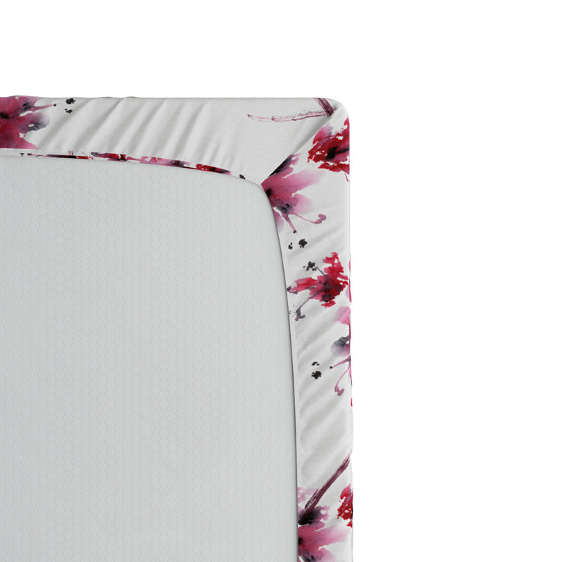 Microfiber Floral Fitted Sheet, Twin Fitted Sheet