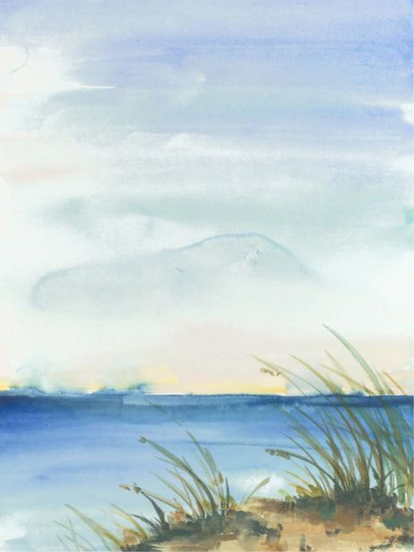«Lake in Fall I» par Sara Brown - impression, H 40 po x l 30 po x P 1,5 po, Plexi
