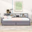  Lit de jour simple rembourré avec rangement et tiroirs Evalynn-357390345