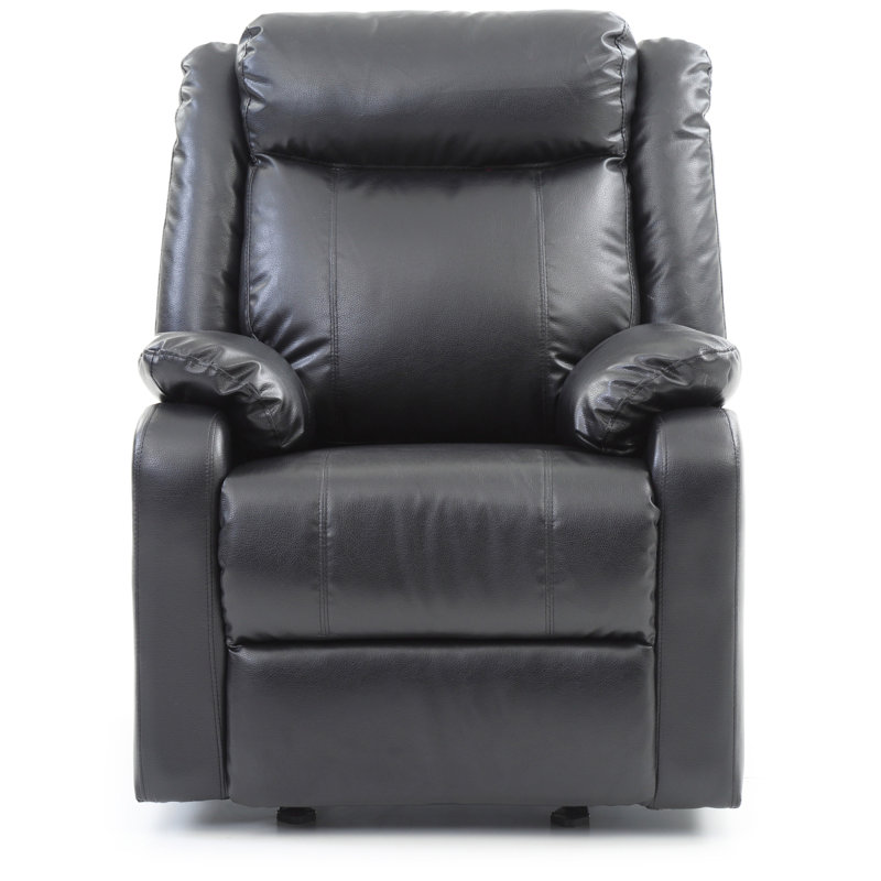 Fauteuil inclinable contemporain rembourré, Noir