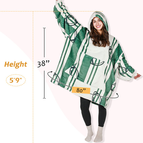 Tirrinia Oversized Wearable Blanket Hoodie, Blanket Hoodie for Women Men Adult, Soft Blanket Sweatshirt Hoodie, Large Pocket