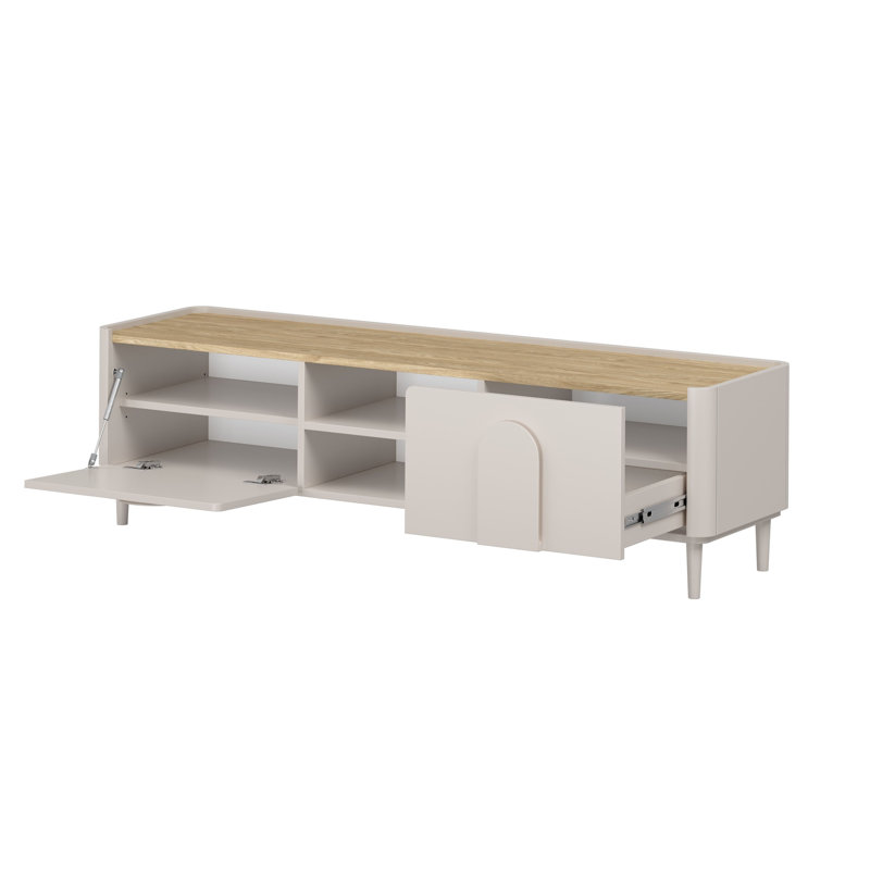 Sadeen Tv Stand With Legs, Beige/Oak, 48 cm H x 170 cm W x 48 cm D