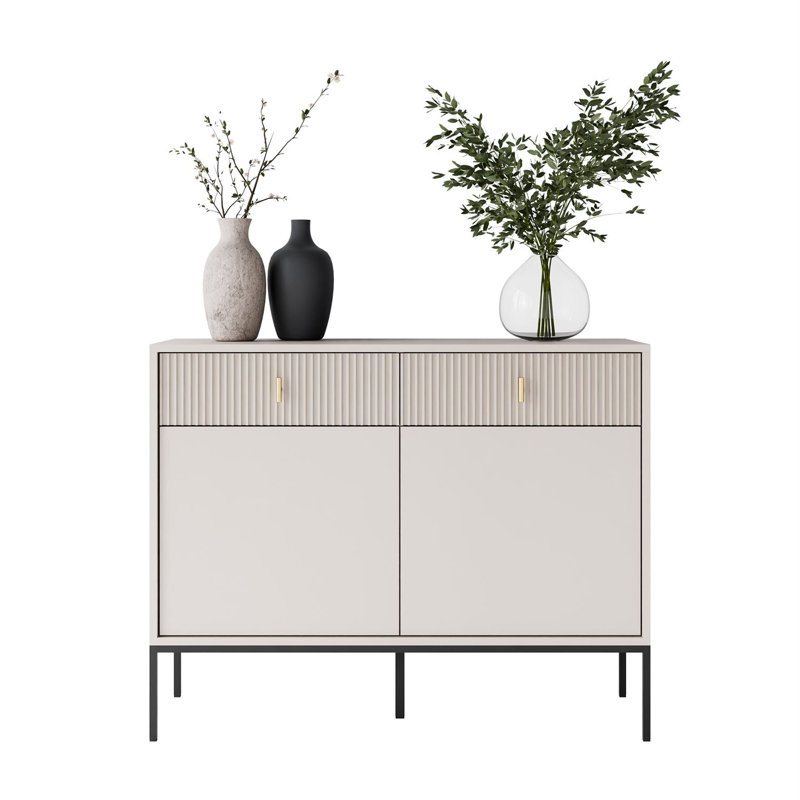 MIDNIGHT 104cm Sideboard, Black/Cashmere