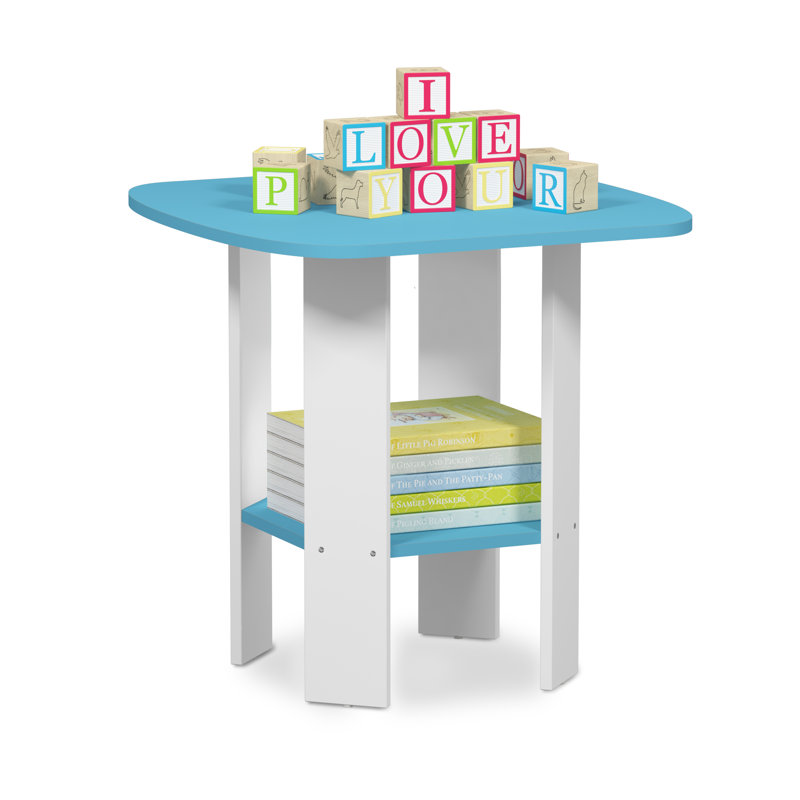 Sarwar End Table, Light Blue/White