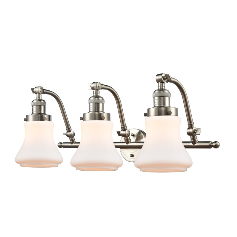 Purcellville 3 - Light Dimmable Vanity Light, Polished Chrome, 60 Watt Vintage Incandescent Bulb, Cased Matte White