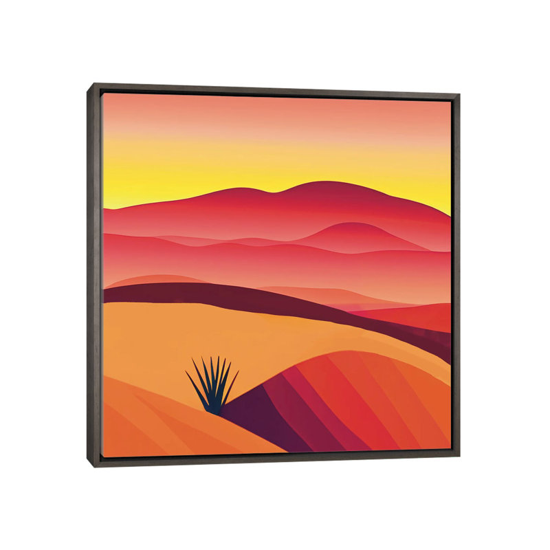 Téquila Sands, H 18 po x l 18 po, Cadre flottant en bois foncé foncé