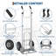 Chariot à main robuste en aluminium pour camion à main - capacité de 600 lb, chariot pliable avec plaque de base extensible, pneus pneumatiques de 10 po, 2 cordons élastiques - idéal pour l'entrepôt, la maison, le marché - argent