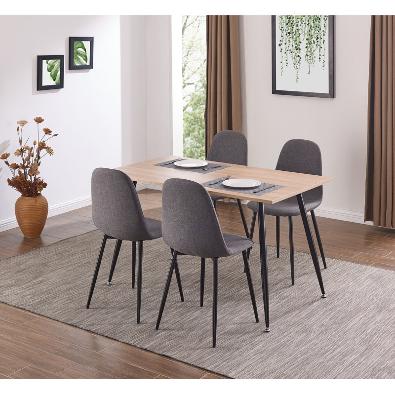 Sanchez Rectangular with Iron Base Dining Table