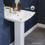 Sublime Two-Piece Glossy White Ceramic Rectangular Pedestal Sink-101370110