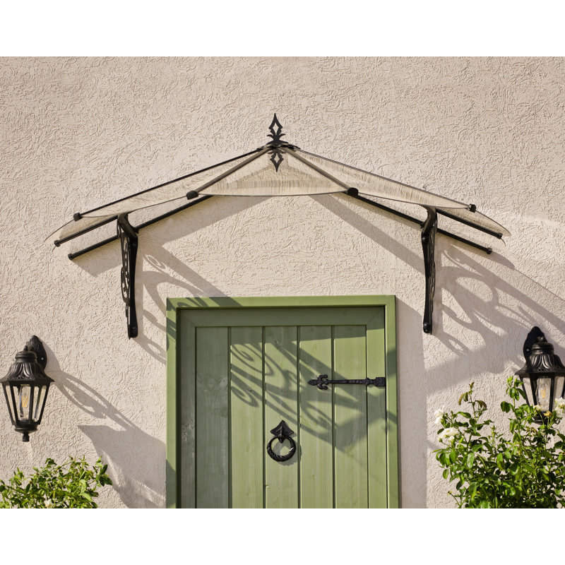 Palram - Canopia Lily Polycarbonate Clear Stationary Dome Door and Window Awning, 31.4" H x 72" W x 48" D