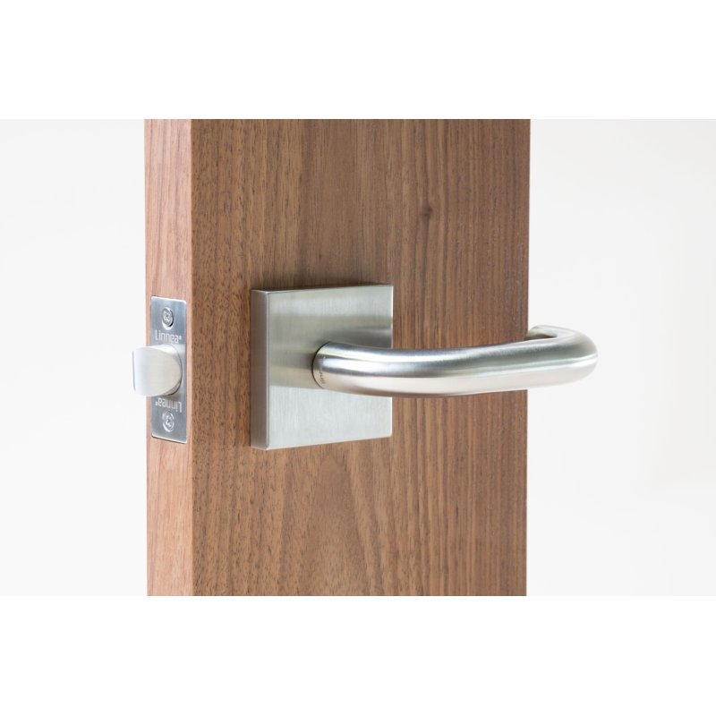 Ensemble Alpine Lever 01 avec rose carré, Acier inoxydable poli, 2.75", Passage (Hall & Closet)