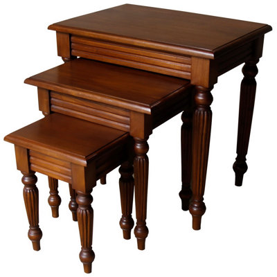 3 Piece Flute Leg Nest of Tables