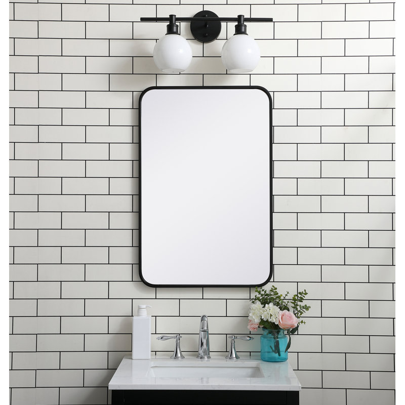 Miroir mural Sabine, Noir, 30 po x 20 po