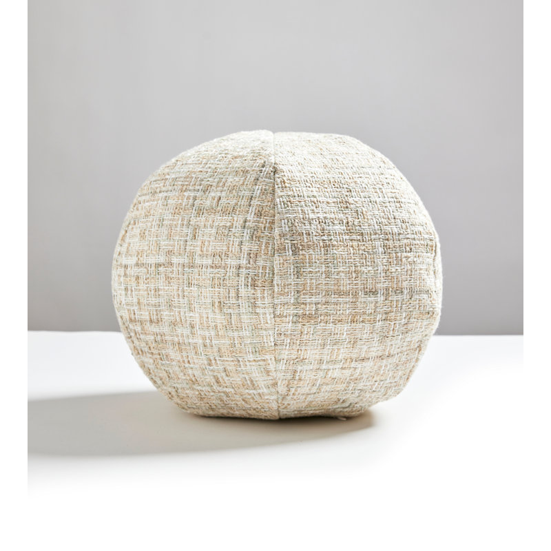 Faye Circular Pillow Cover & Insert, Travertine