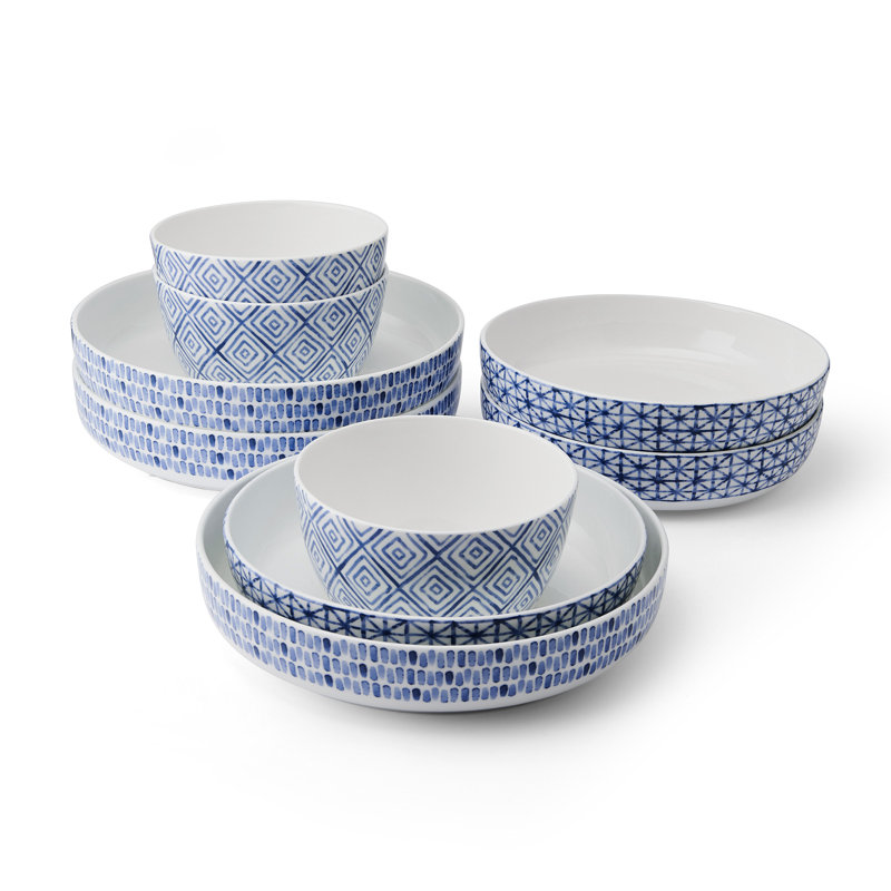 Dillon 9-piece Bone China Dinnerware Bowl Set, Service for 3