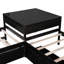 Lit simple en L avec tiroirs pratiques et lit gigogne convertible avec rangement fonctionnel-129631077