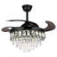 Modern 42" Crystal Ceiling Fan Light with Remote Control and Light Kit Included