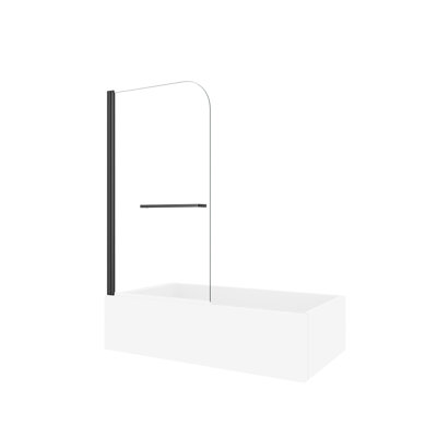 31"-32" W Matte Black 180 Pivot Bathtub Shower Door, 55" H, 1/4" 6Mm  Tempered Glass With Nano - Easy Clean And Proof Reversible