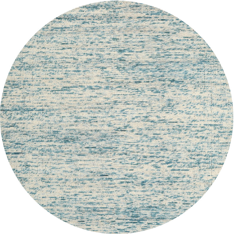 Tapis contemporain vert mer, Rond 6 pi