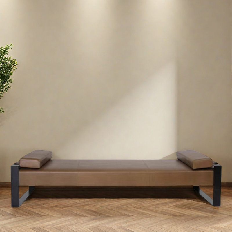 Banc en cuir, H 17,72 po x l 74,8 po x P 17,72 po