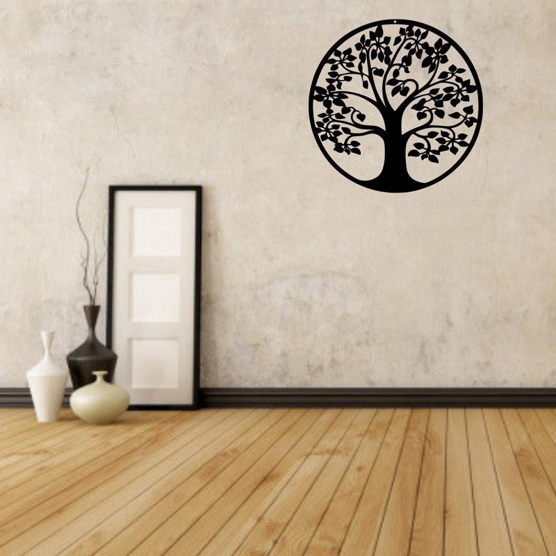 Décoration murale arbre de vie III, H 24 po x l 24 po x P 0,25 po, Dos plat