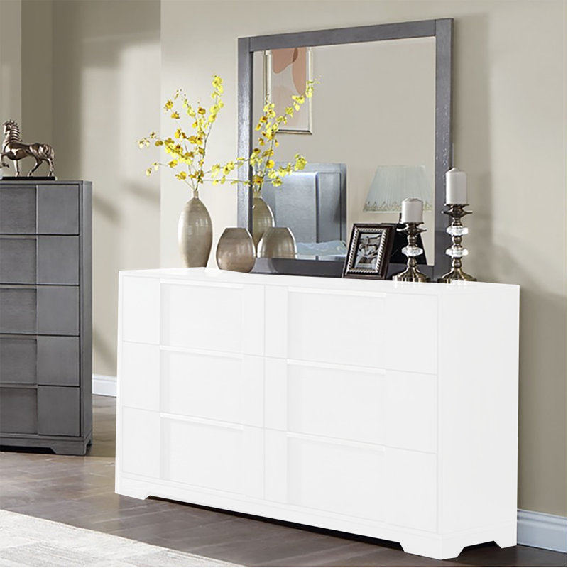 Miroir rectangulaire pour commode en bois