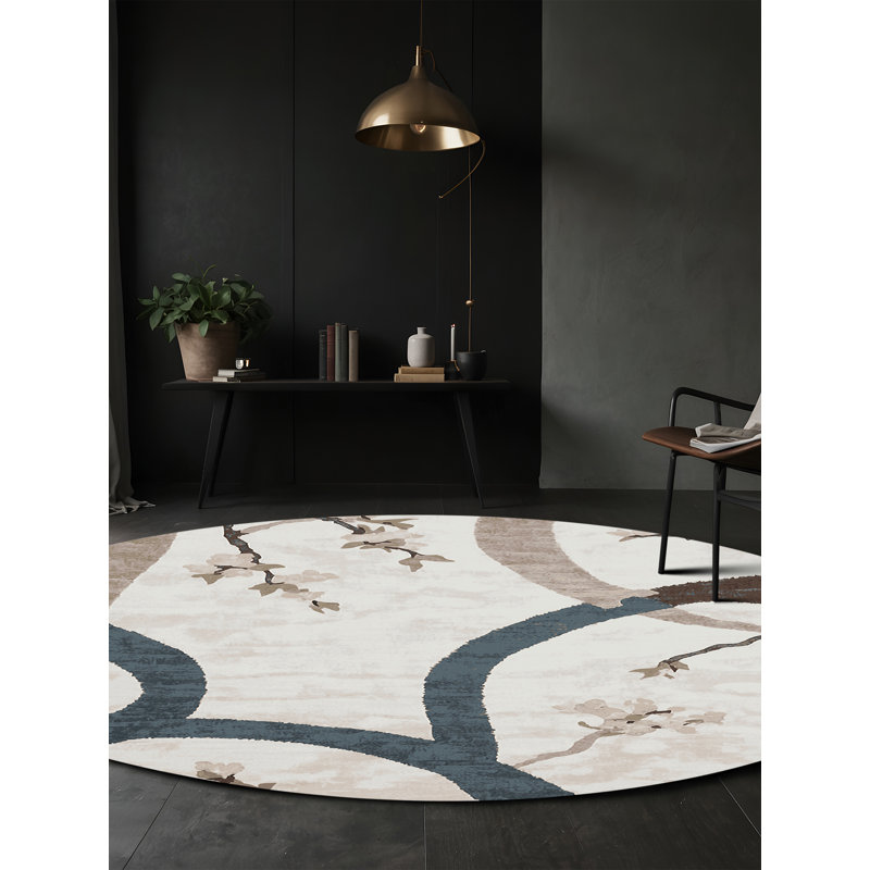 Silky Soft Plush Gray Area Rug, Round 6'