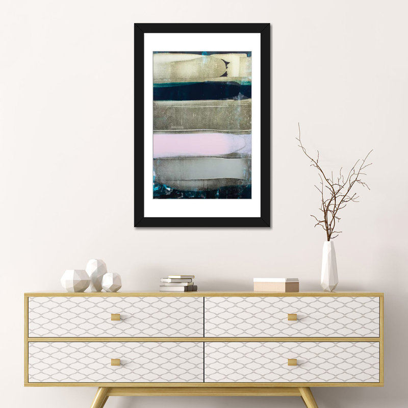 « number stripe i », impression sur toile, Papier d'art encadré noir, Blanc, H 24 po x l 16 po x P 1 po