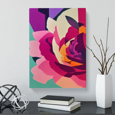 Estaugh Peony Flower Suprematism - Wrapped Canvas
