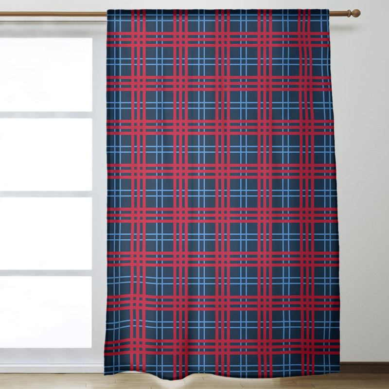 Sheer Curtain Single Panel, Tennessee Football Blue/Red