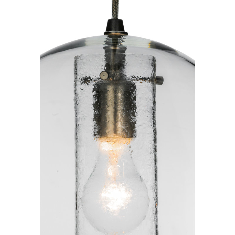 1 - Light Brushed Nickel Single Pendant, 75.5" H x 10" W x 10" D