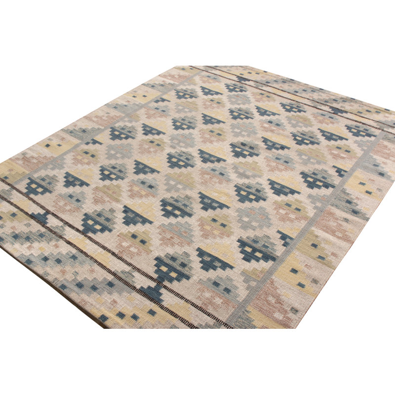 Scandinavian Wool Geometric Area Rug, Rectangle 12' x 16'