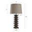 Walnut Ridge Table Lamp - Fishbone Polyresin and Aged Brass Body - Heathered Brown Shade