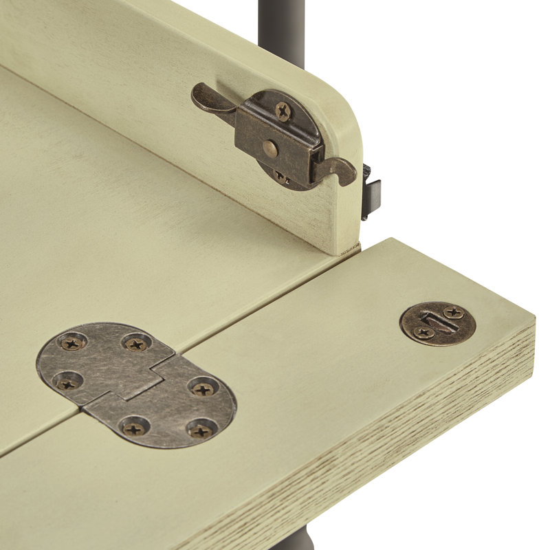 Bureau en bois massif Kyler, Blanc Ivoire