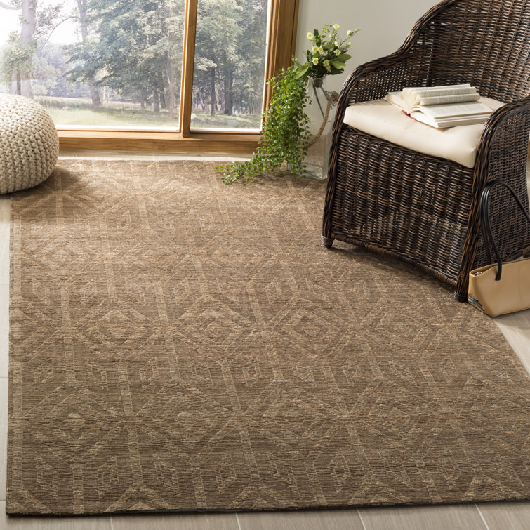Mora Hand Woven Jute/Cotton Geometric Rug in Camel