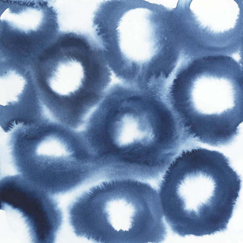 Indigo Bleed II by Grace Popp - Wrapped Canvas Painting, 122cm H x 122cm W x 3.8cm D