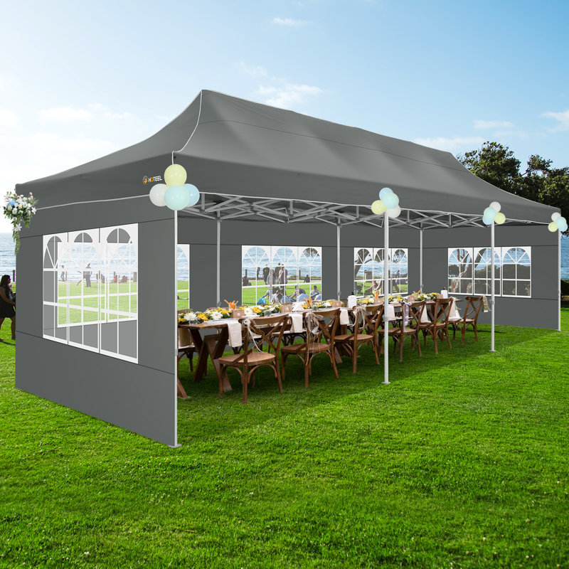 354'' W x 118.'' D  Pop Up Heavy Duty Party Tent , Gray