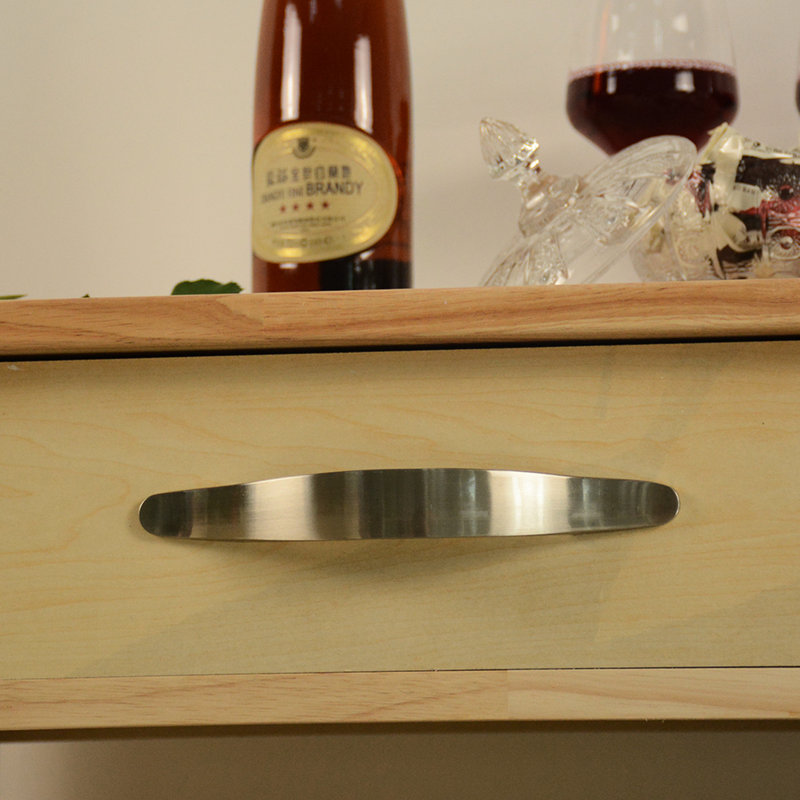 Armoire de cuisine mobile avec porte-serviettes et tiroirs, plateau en bois d'hévéa et poignées de rangement en bois de pin massif