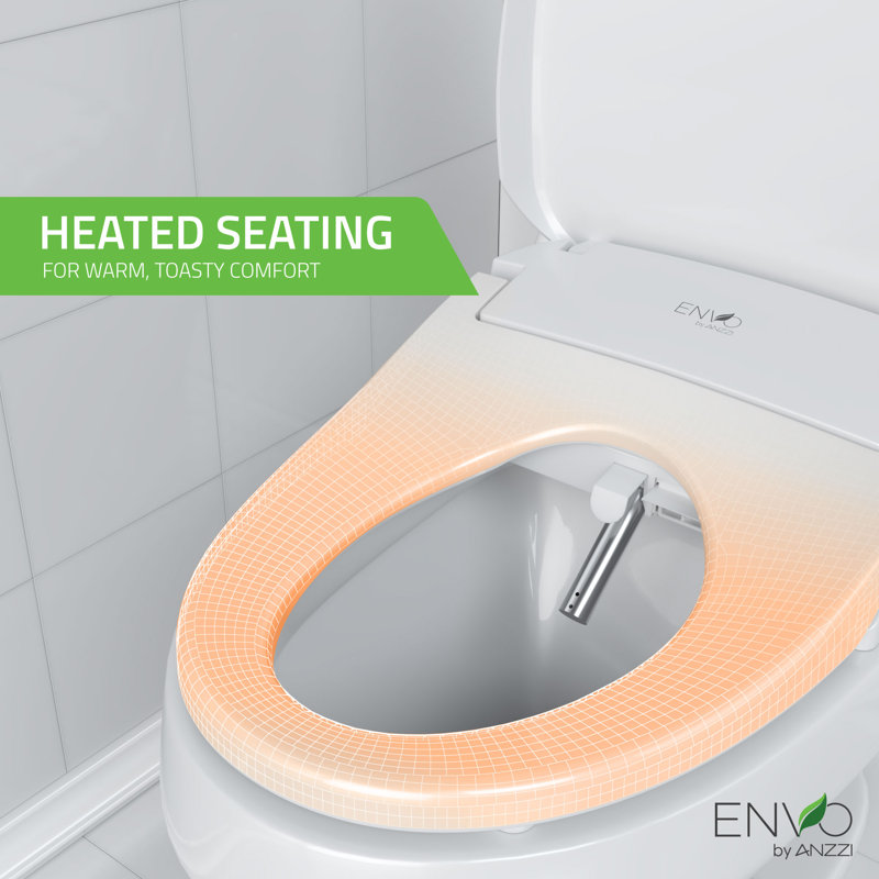 White Heated Electric Bidet Toilet Seat with Remote Control