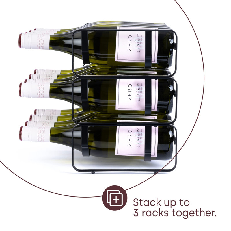 8 Bottle Wine Bottle Rack, Black