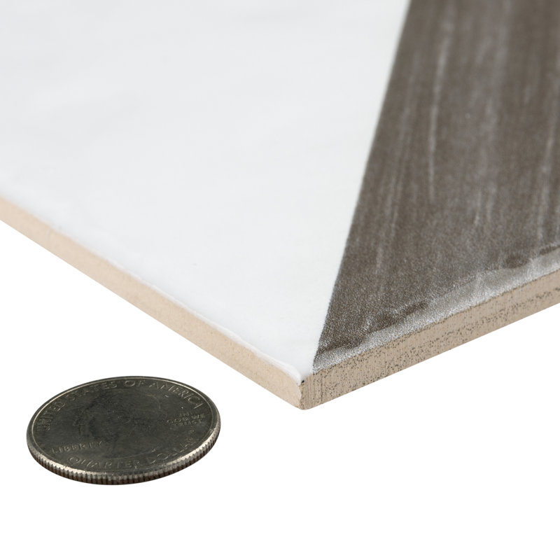 Carreau de céramique à motif triangulaire 6 po x 6 po, Marron