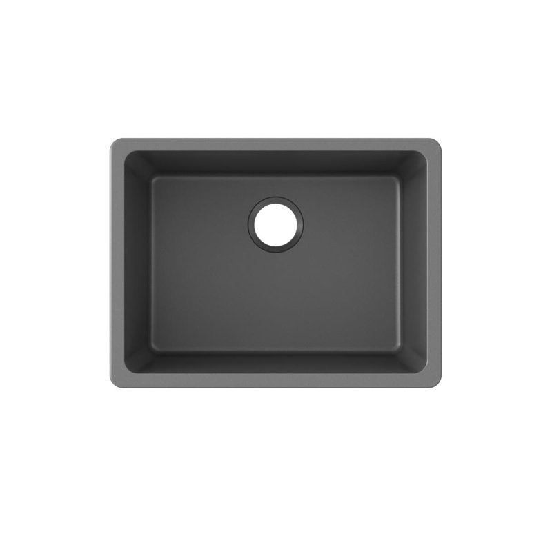 Elkay Quartz Classic 24-5/8" x 18-1/2" x 9-1/2" Single Bowl Undermount Sink, Graphite, Graphite