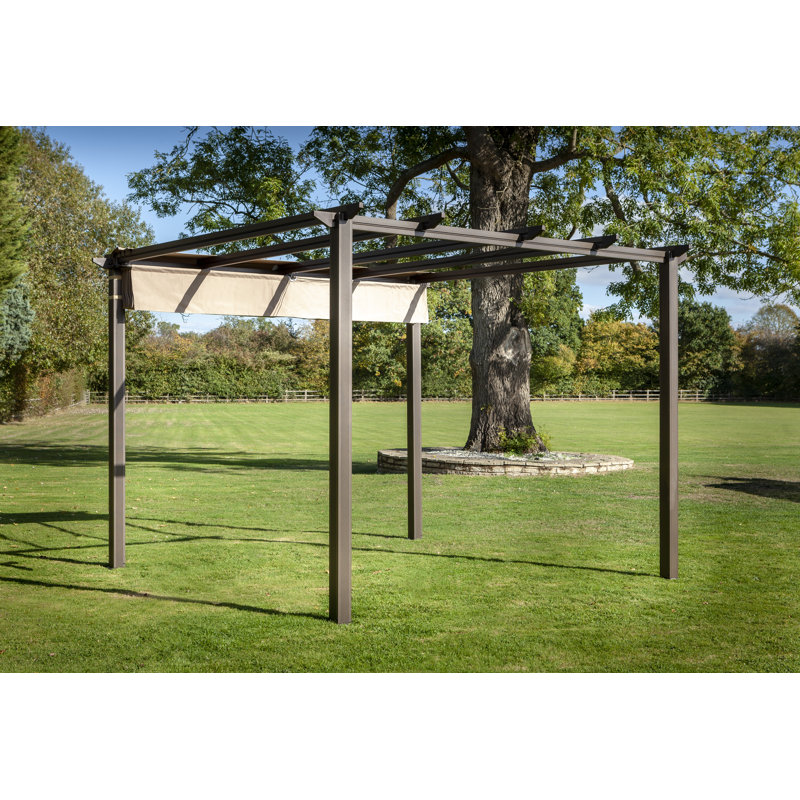 Roma 3m x 3m Aluminum Pergola, Textured Grey