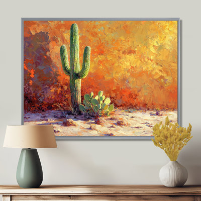Saguaro In The Golden Light I - cactus Canvas Wall Art