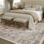 Tapis lavable 8 pi x 10 pi ivoire et médaillon orange