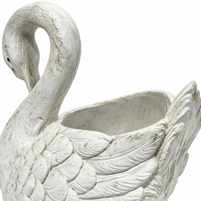 Vintage White Swan Garden Planter
